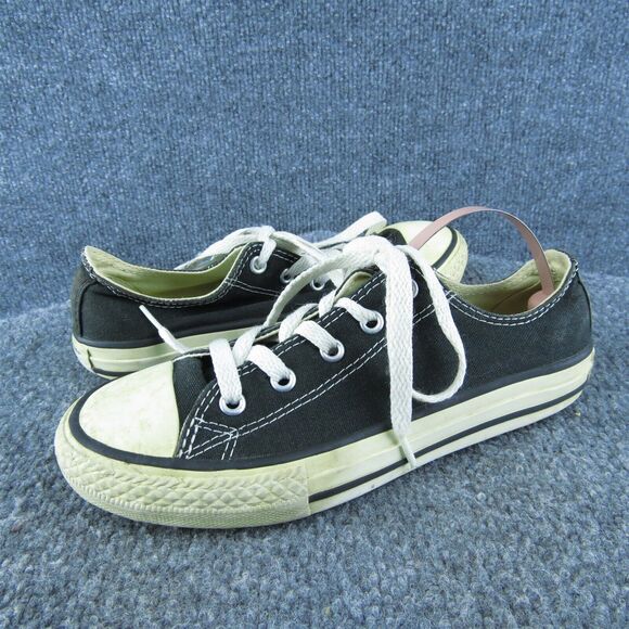 Converse Boys Sneaker Shoes Sz Y 2 Medium Athletic Black Fabric‎ Lace Up - Picture 1 of 6